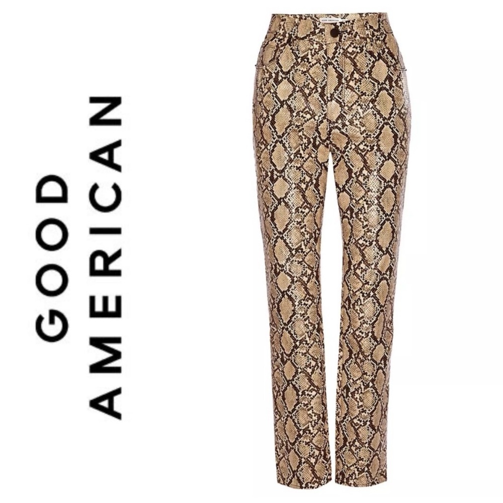 GOOD AMERICAN Snakeskin Pleather Pants Size 8/29 NWOT